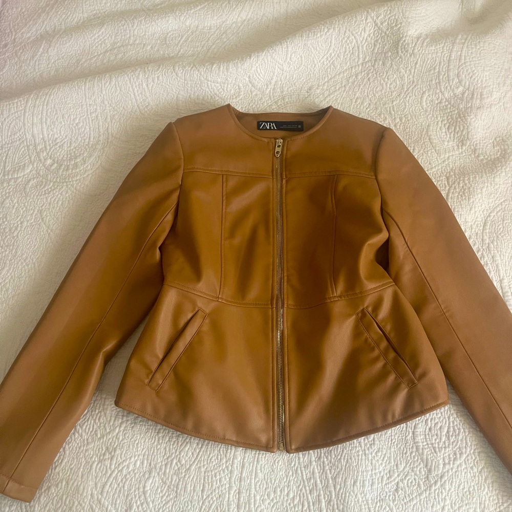 Zara faux leather jacket
